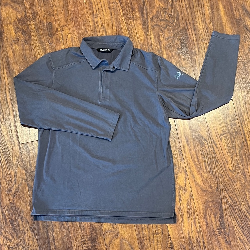 Men's ARC’TERYX Charcoal Long Sleeve Polo Shirt